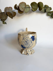 Blue Floral Mug Vintage Inspired