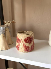 Red Floral To Go Mug