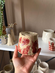 Red Floral To Go Mug