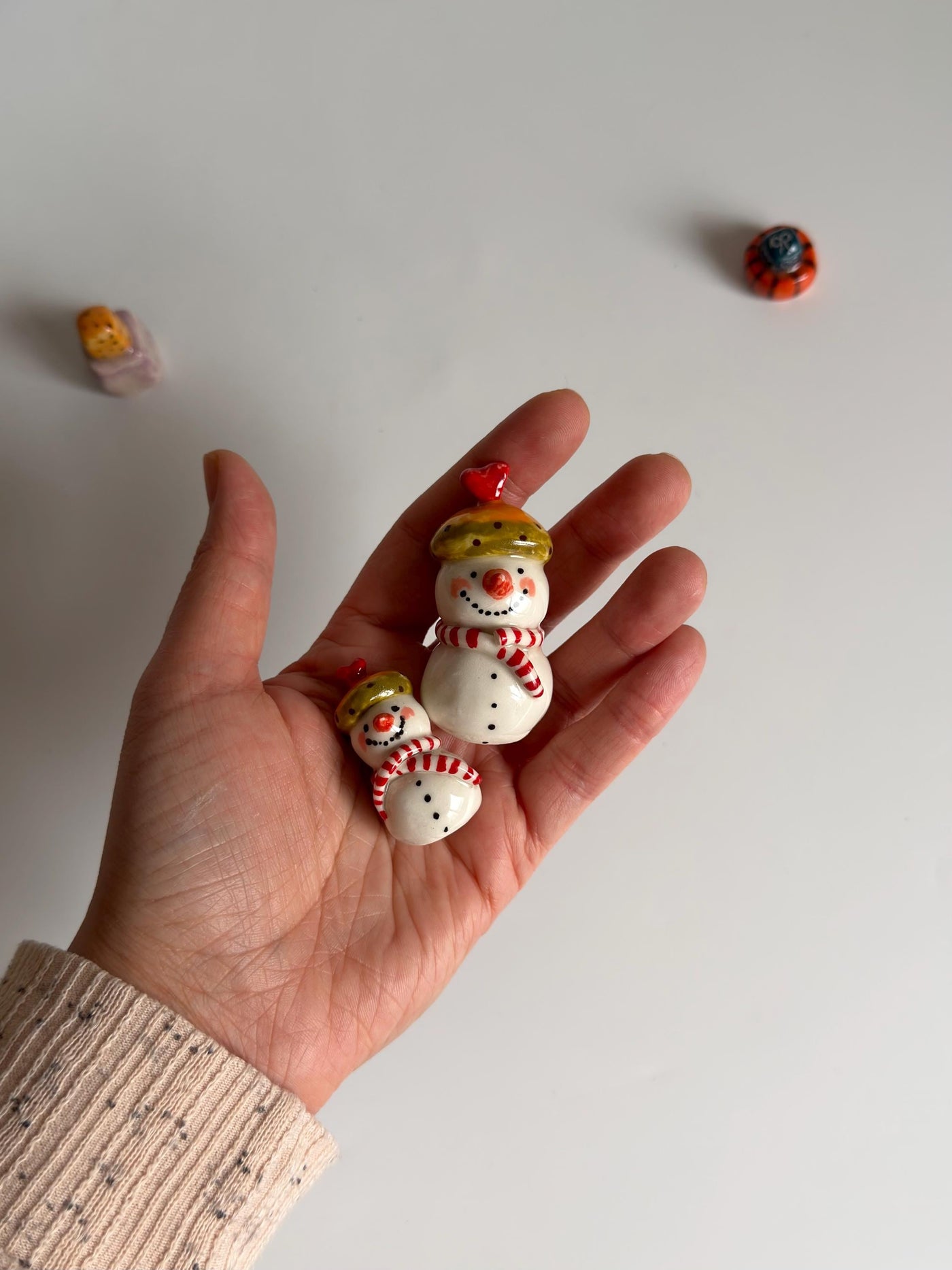 Mini Snowmen Tattooed Decoration Object
