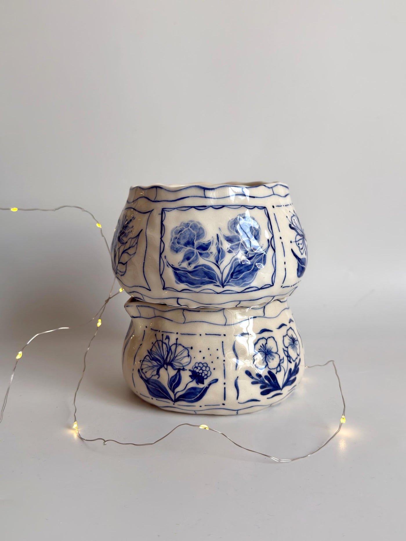 Blue Floral Matcha Bowl