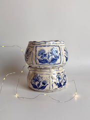 Blue Floral Matcha Bowl
