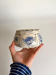 Blue Floral Matcha Bowl