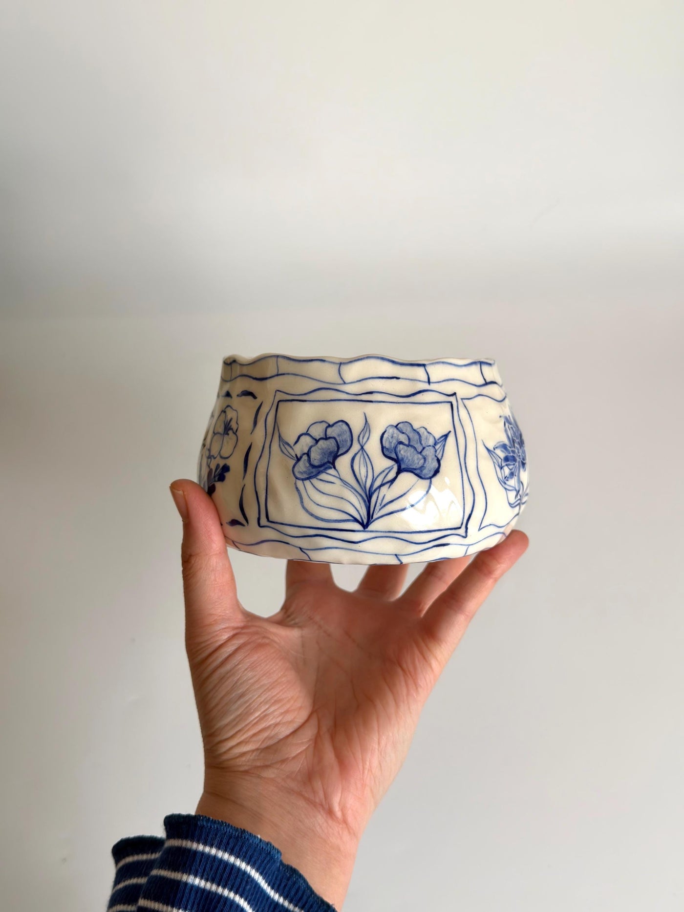 Botanical Blue Flowers Bowl