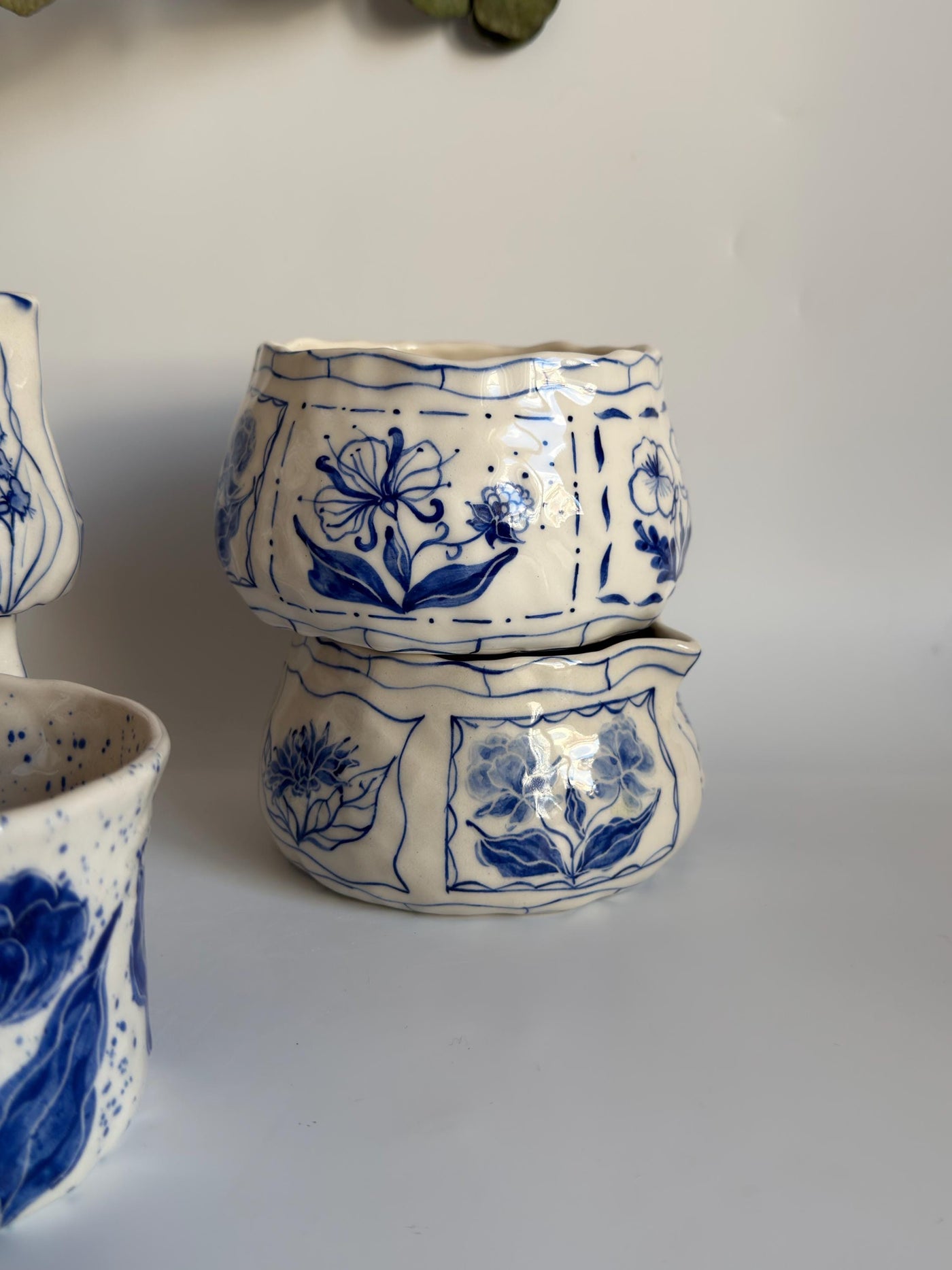 Botanical Blue Flowers Bowl
