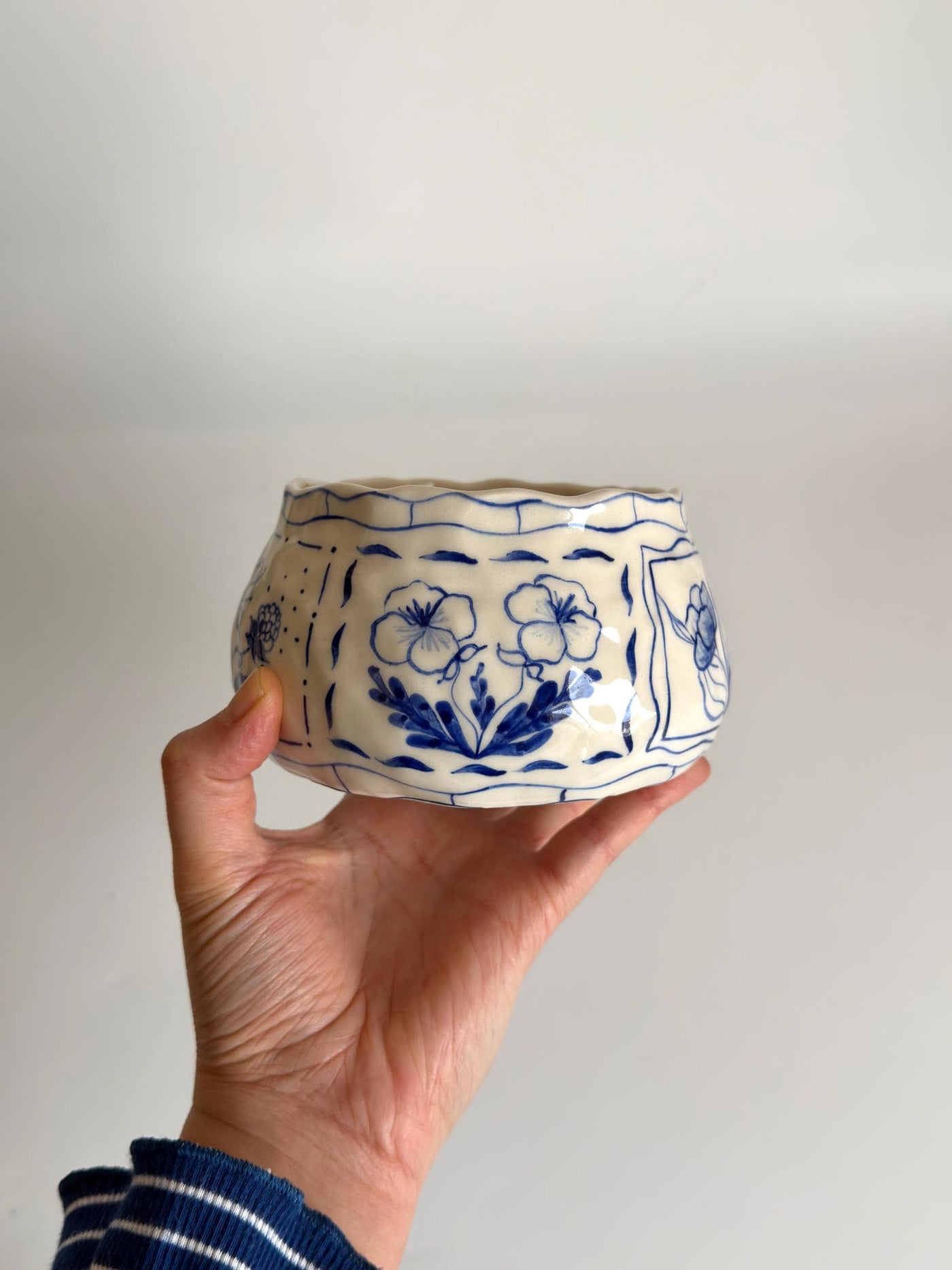 Botanical Blue Flowers Bowl