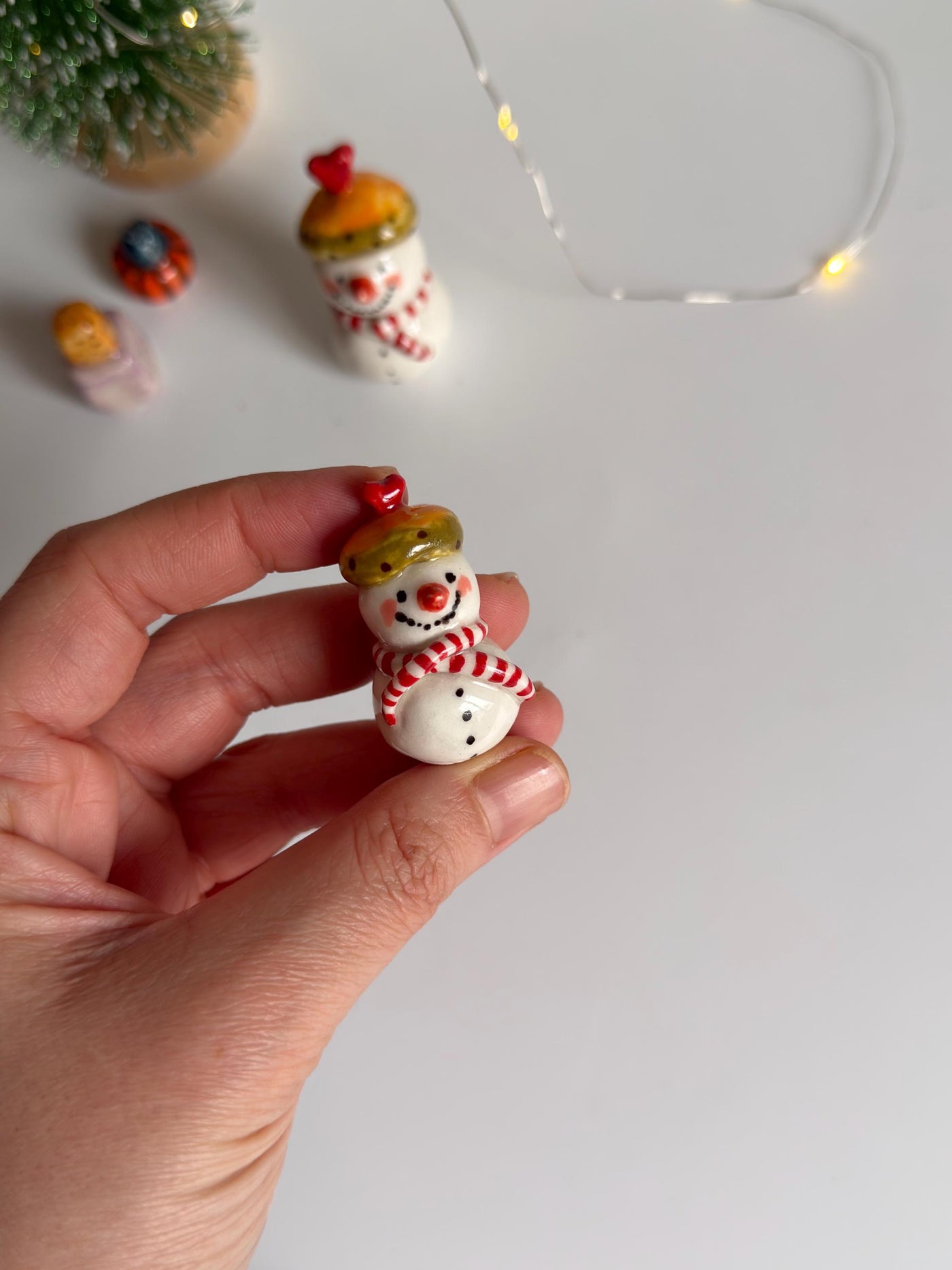 Mini Snowmen Tattooed Decoration Object