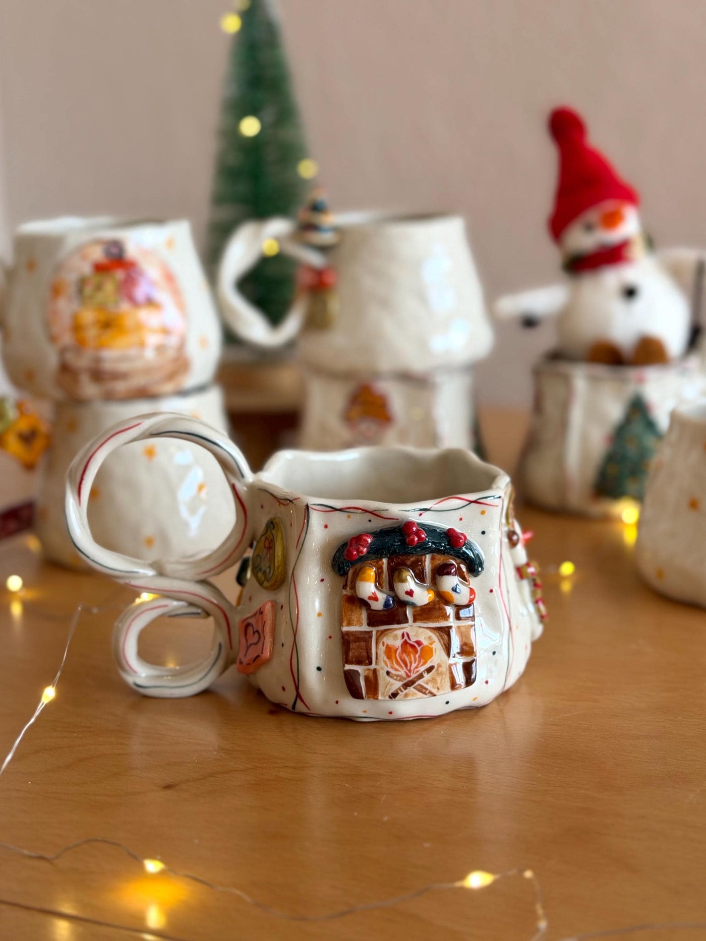 Christmas Theme Fireplace Mug