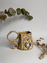 Rustic Blue Floral Mug