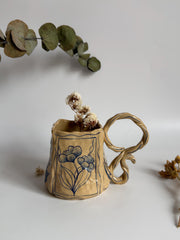 Rustic Blue Floral Mug