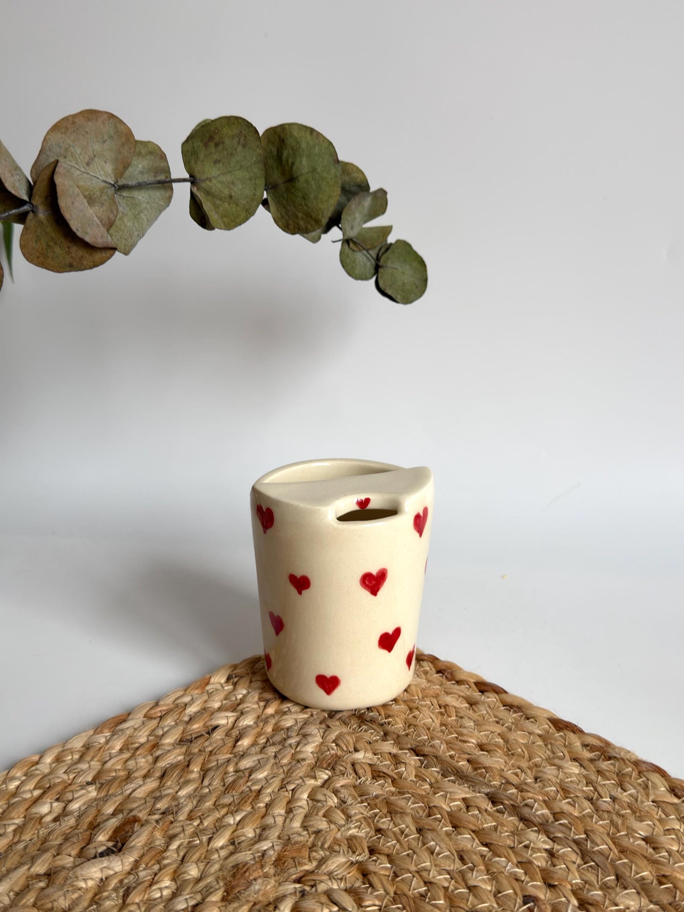 Red Hearth Dot Travel Mug