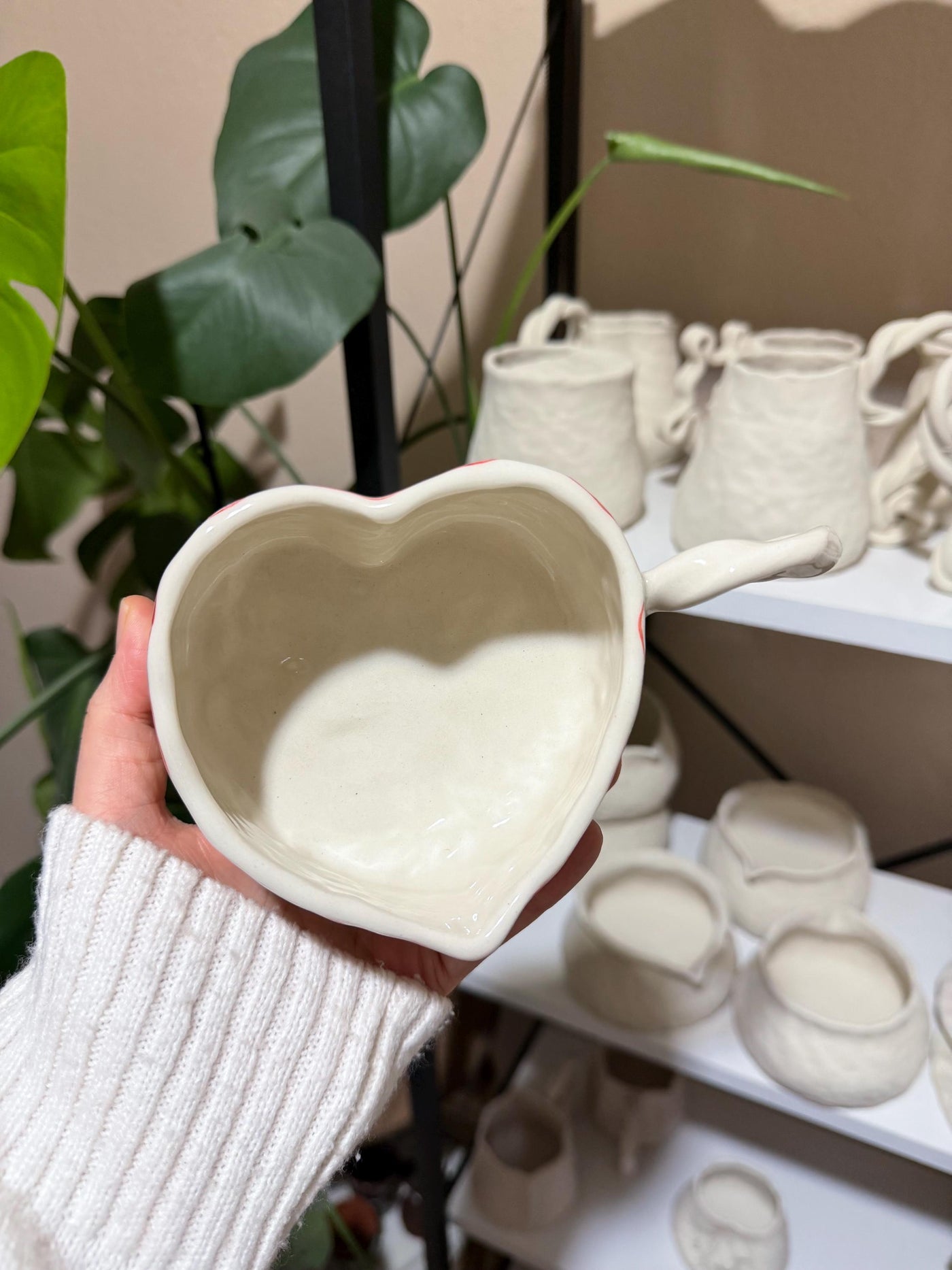 Heart-Shaped Red Floral Mug