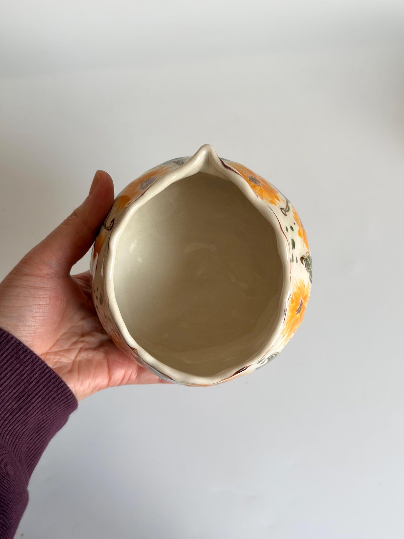 Matcha Bowl with Sunflower Flower