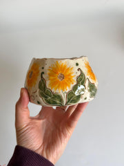 Matcha Bowl with Sunflower Flower