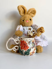 Dahlia Flowers and Butterfly Mug