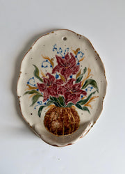 Gold Detail Floral Wall Shelf