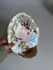 Gold Detail Floral Wall Shelf