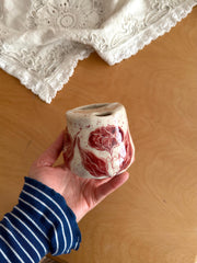 Burgundy Floral Travel Mug