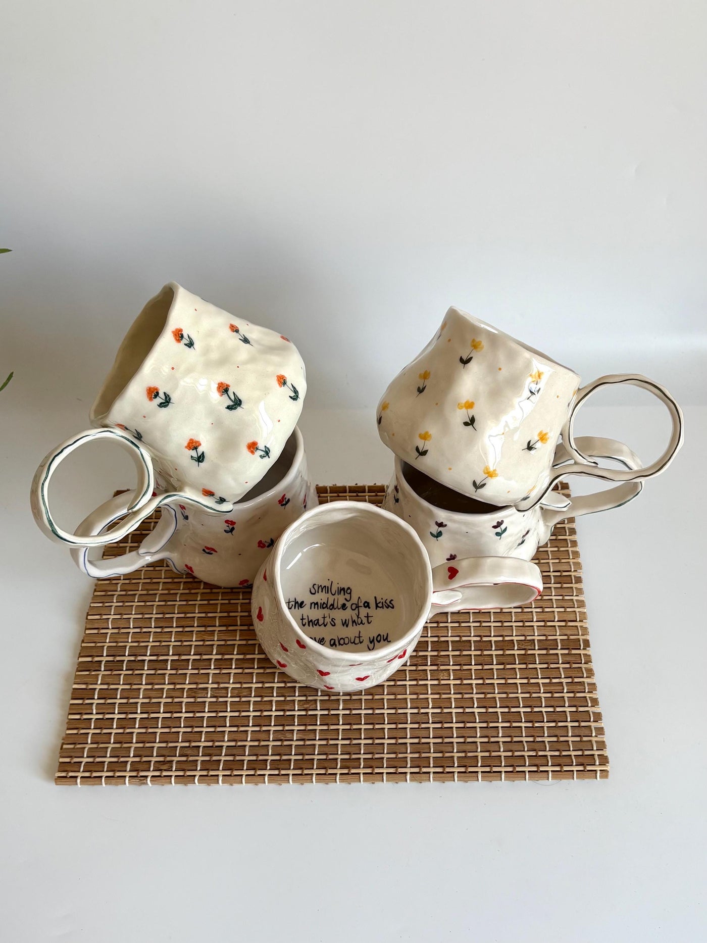 Personalized Cute Floral Minimalist Mug / Write