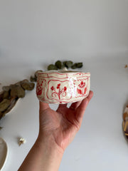 Heart-Shaped Red Floral Mug