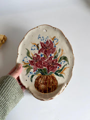 Gold Detail Floral Wall Shelf