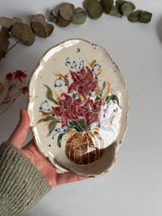 Gold Detail Floral Wall Shelf