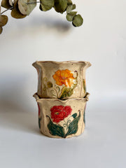 California Poppy Floral Illustration Cup