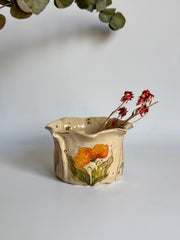 California Poppy Floral Illustration Cup
