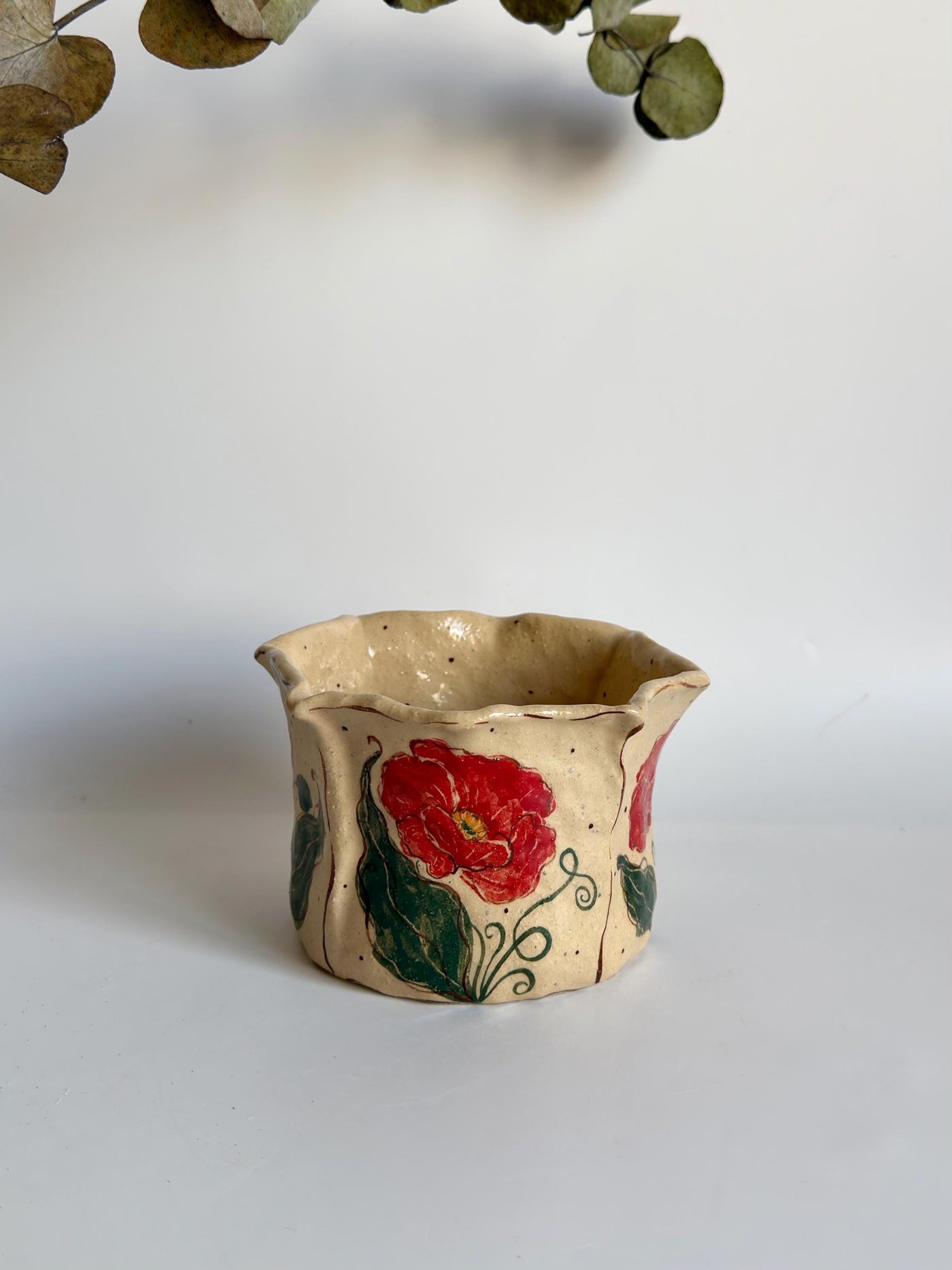 California Poppy Floral Illustration Cup