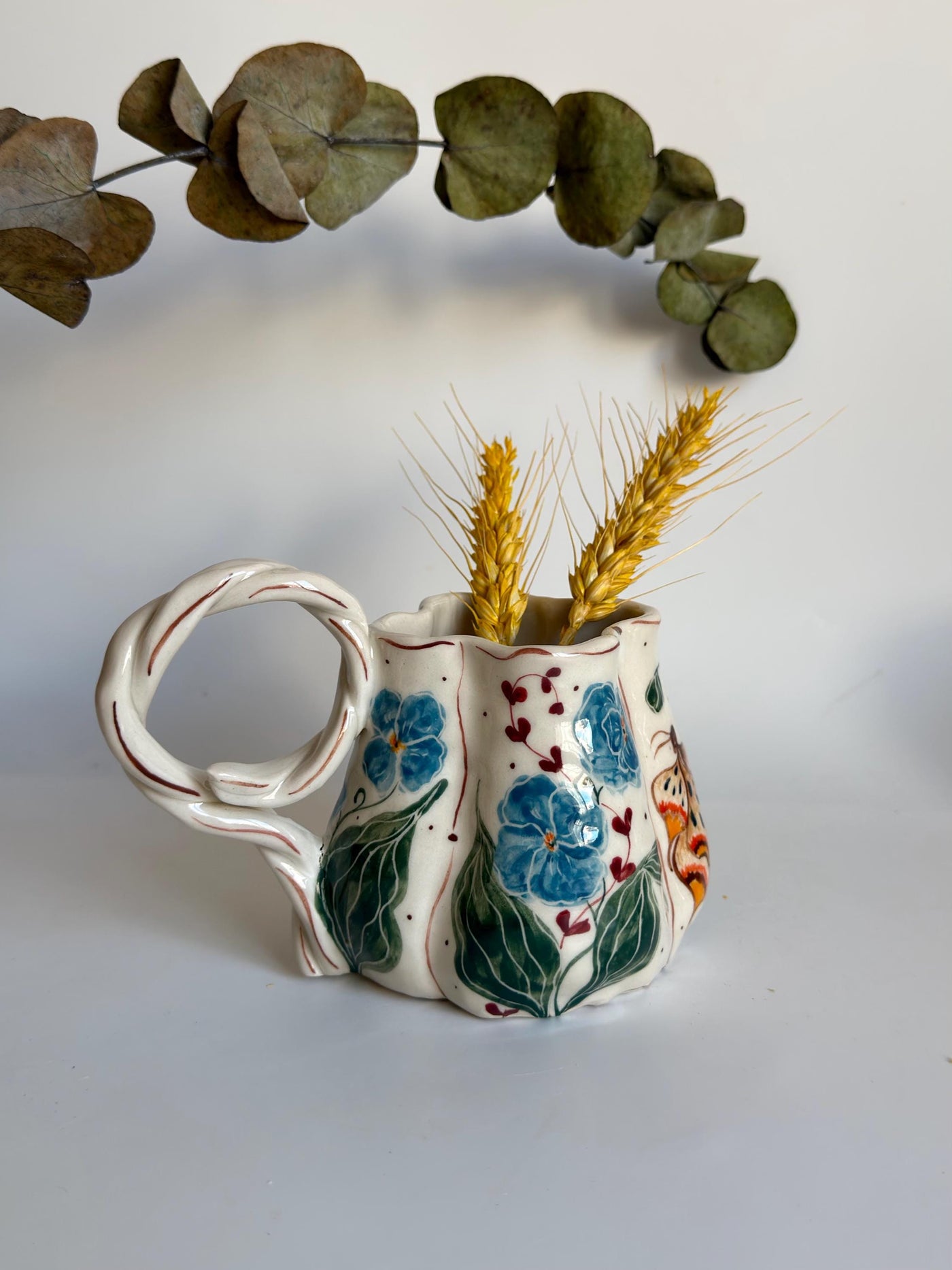 Himalayan Poppies and Butterfly Mug