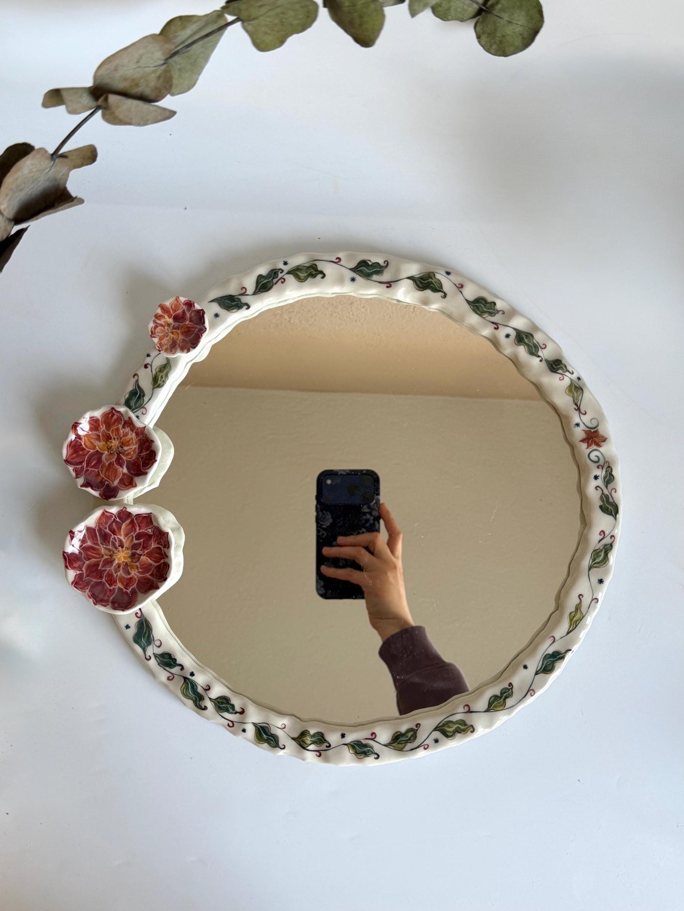 Floral Detail Frame Mirror