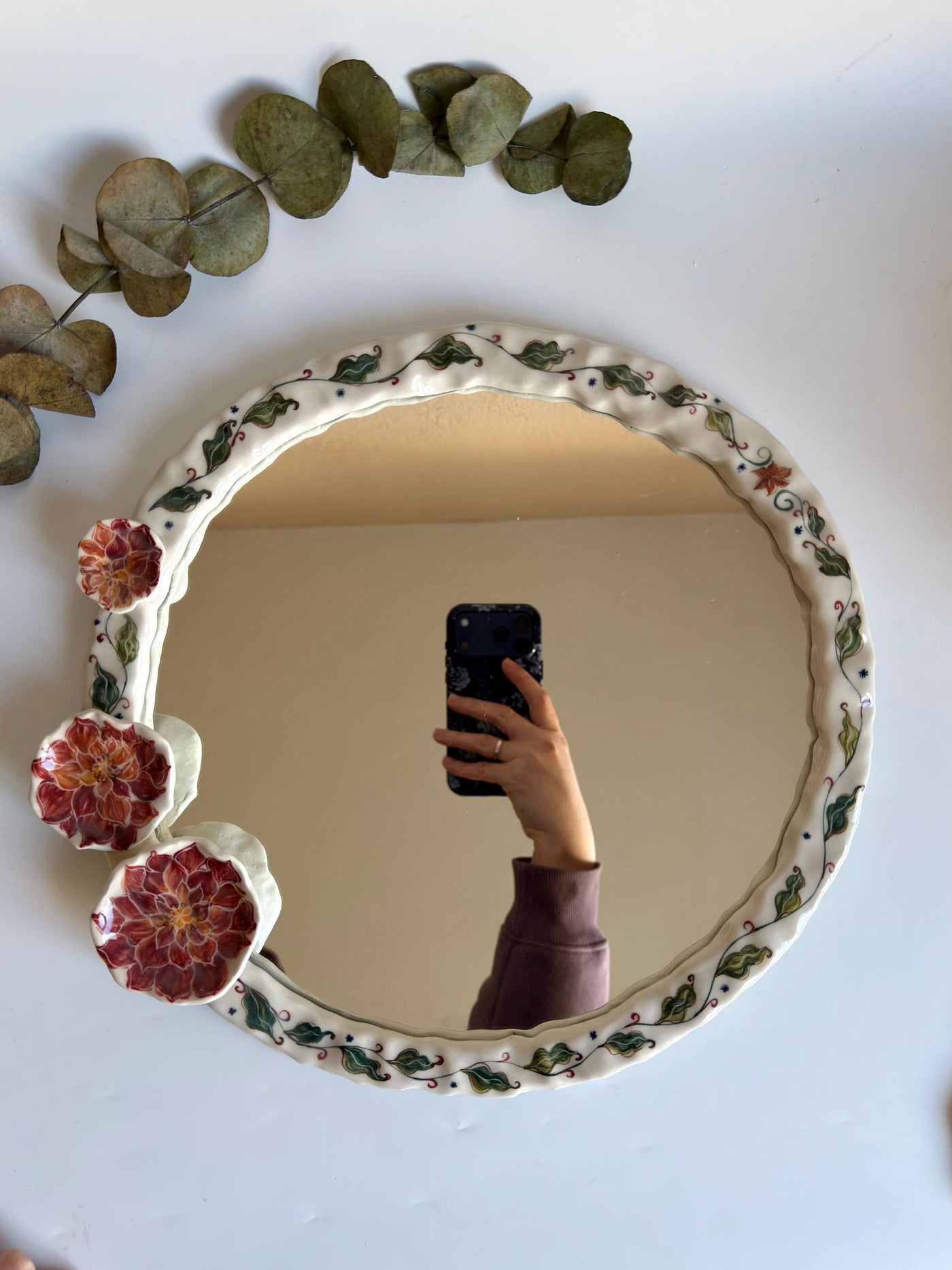 Floral Detail Frame Mirror
