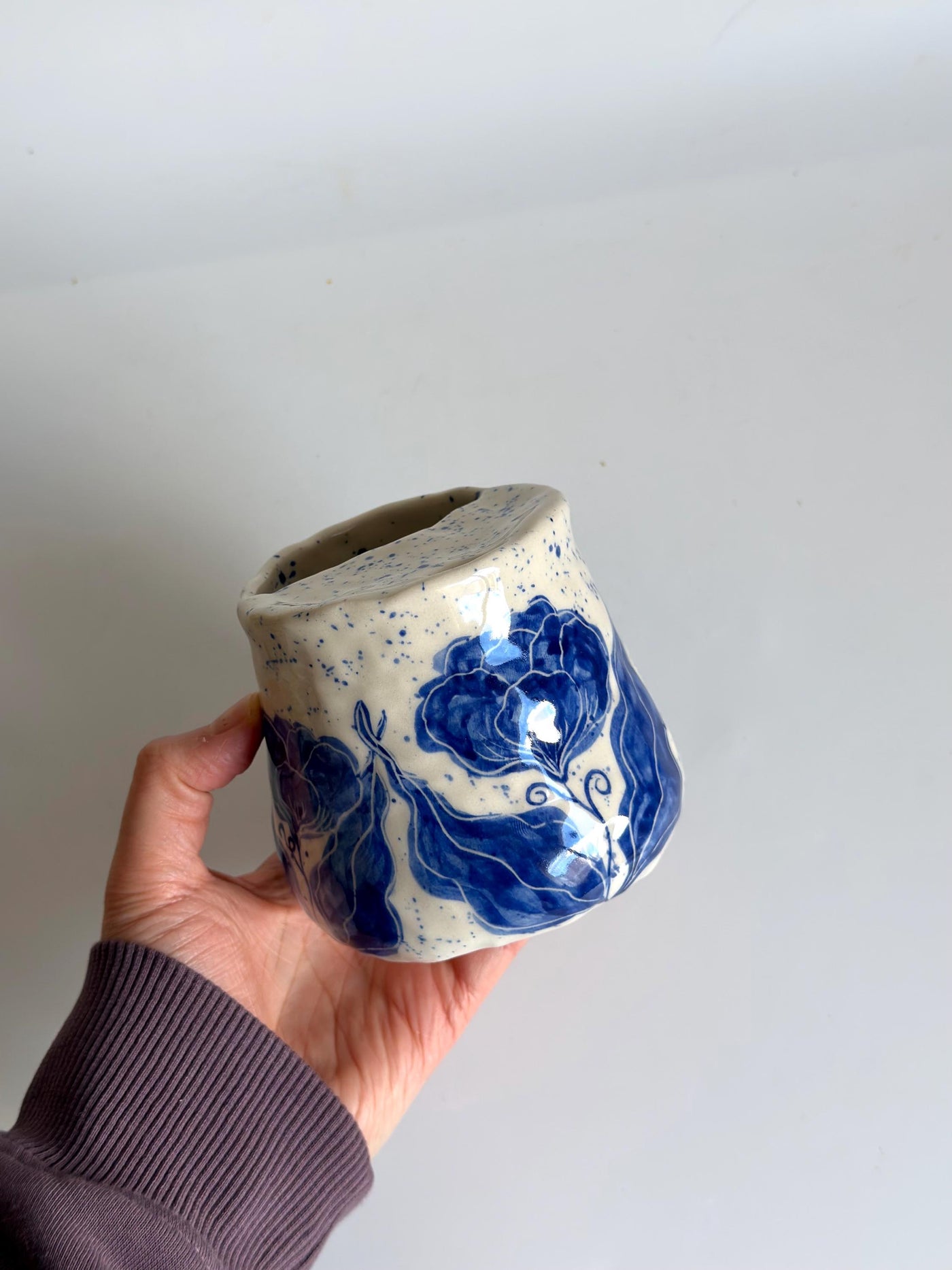 Blue Floral Travel Mug