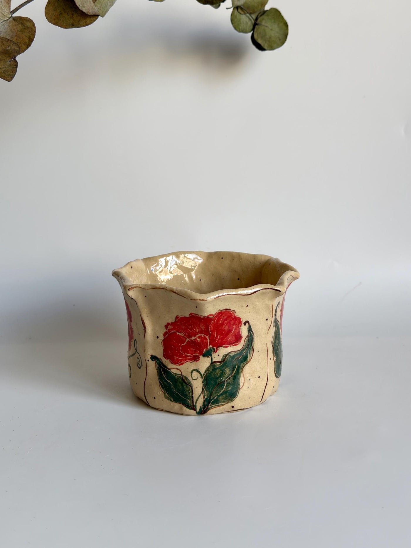 California Poppy Floral Illustration Cup