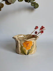 California Poppy Floral Illustration Cup