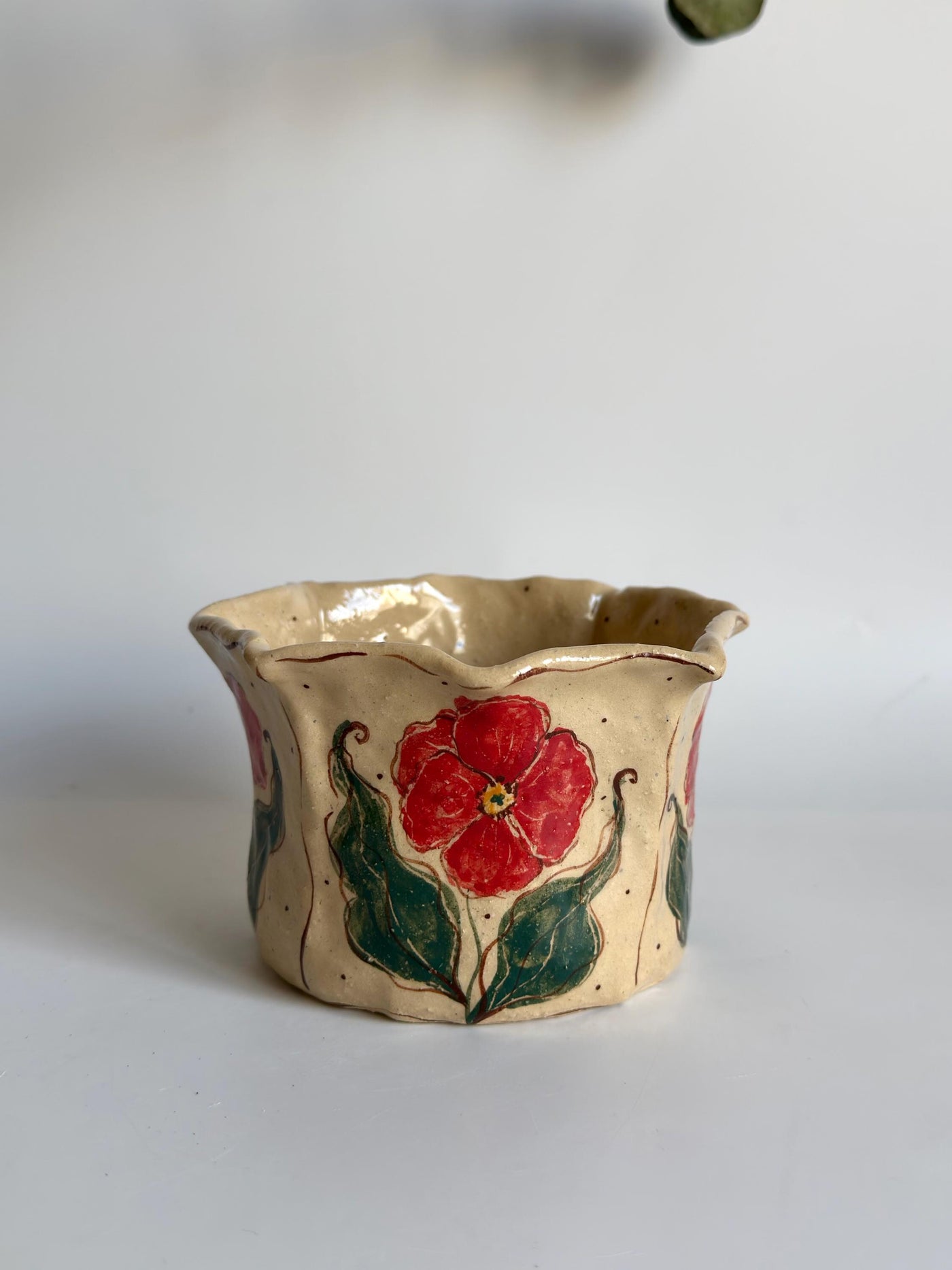 California Poppy Floral Illustration Cup