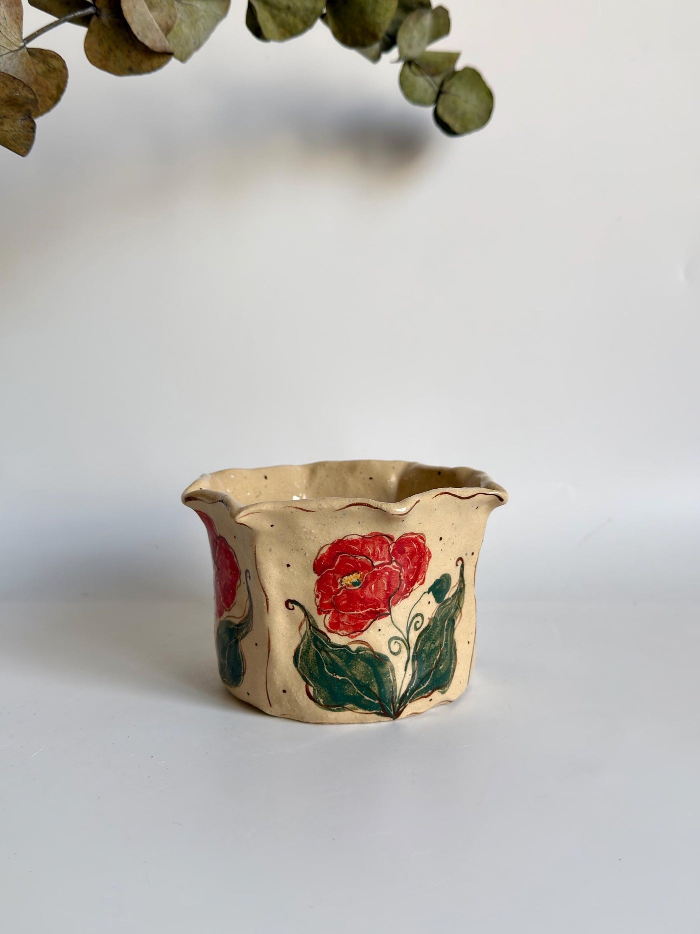 California Poppy Floral Illustration Cup