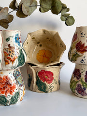 California Poppy Floral Illustration Cup