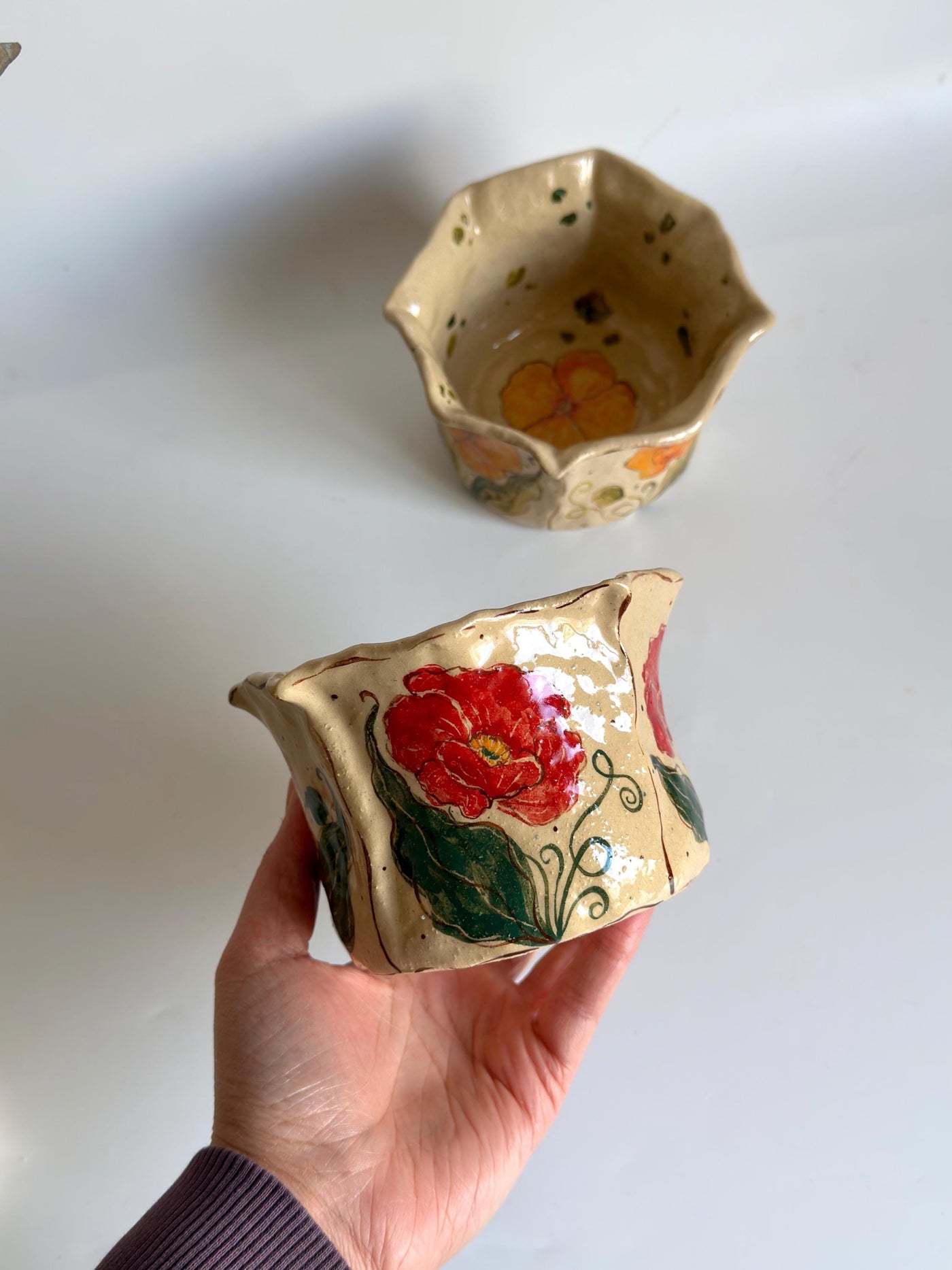 California Poppy Floral Illustration Cup
