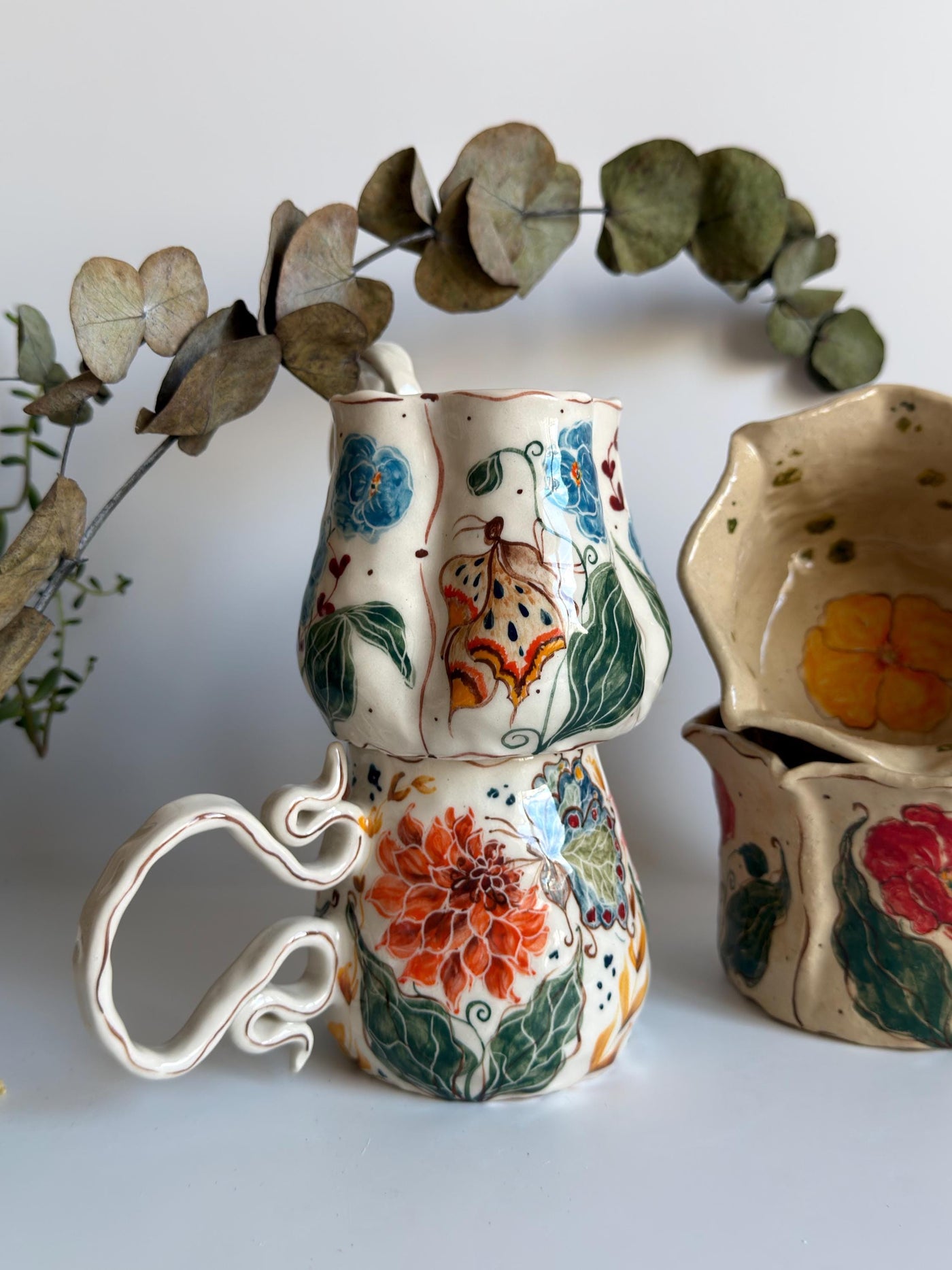 Himalayan Poppies and Butterfly Mug