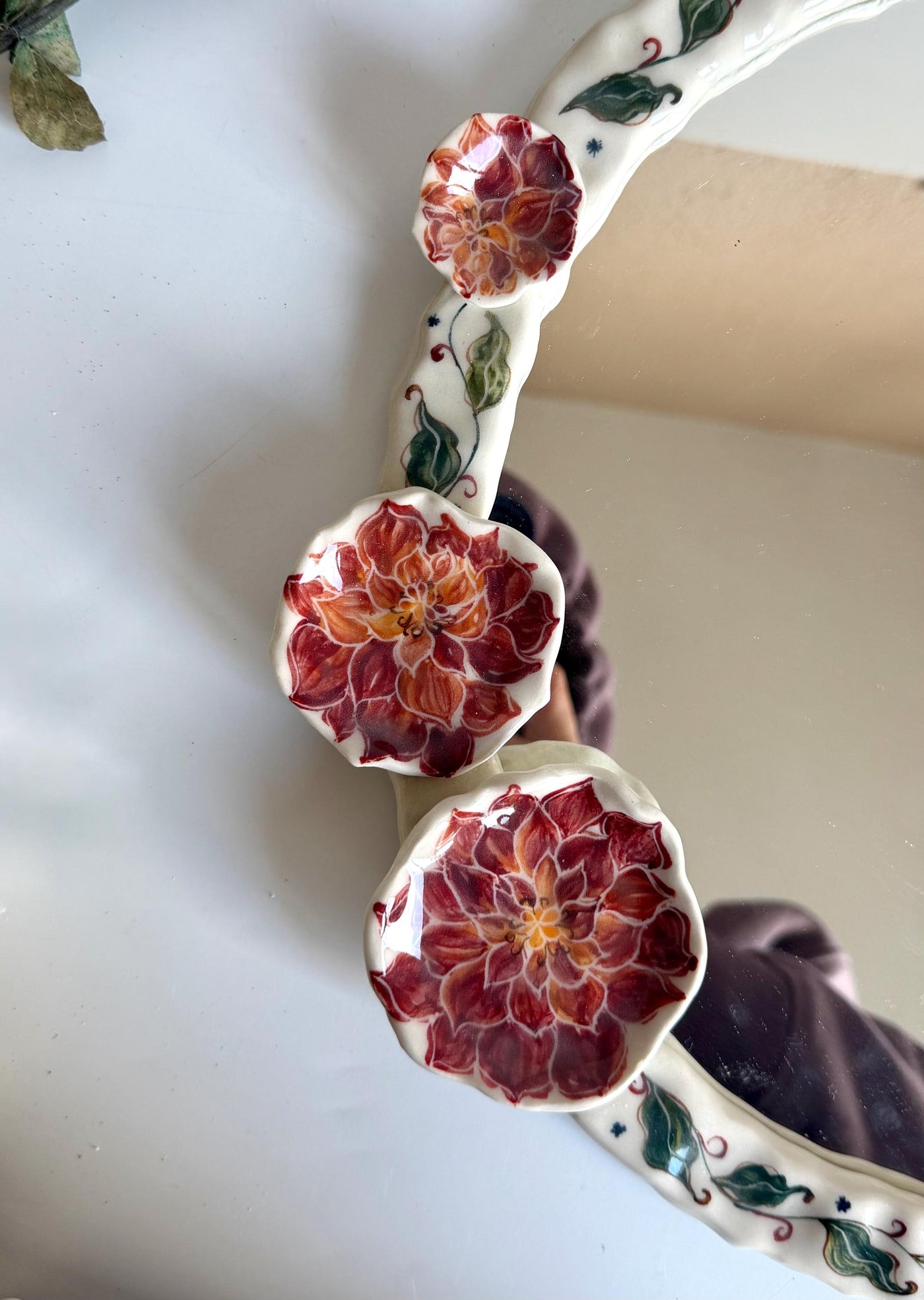 Floral Detail Frame Mirror