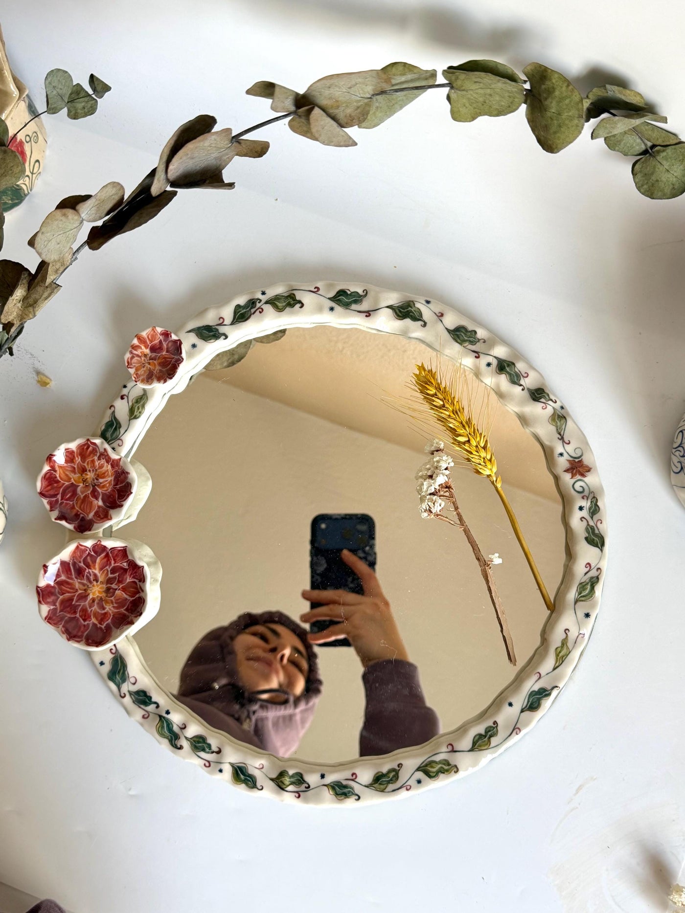 Floral Detail Frame Mirror