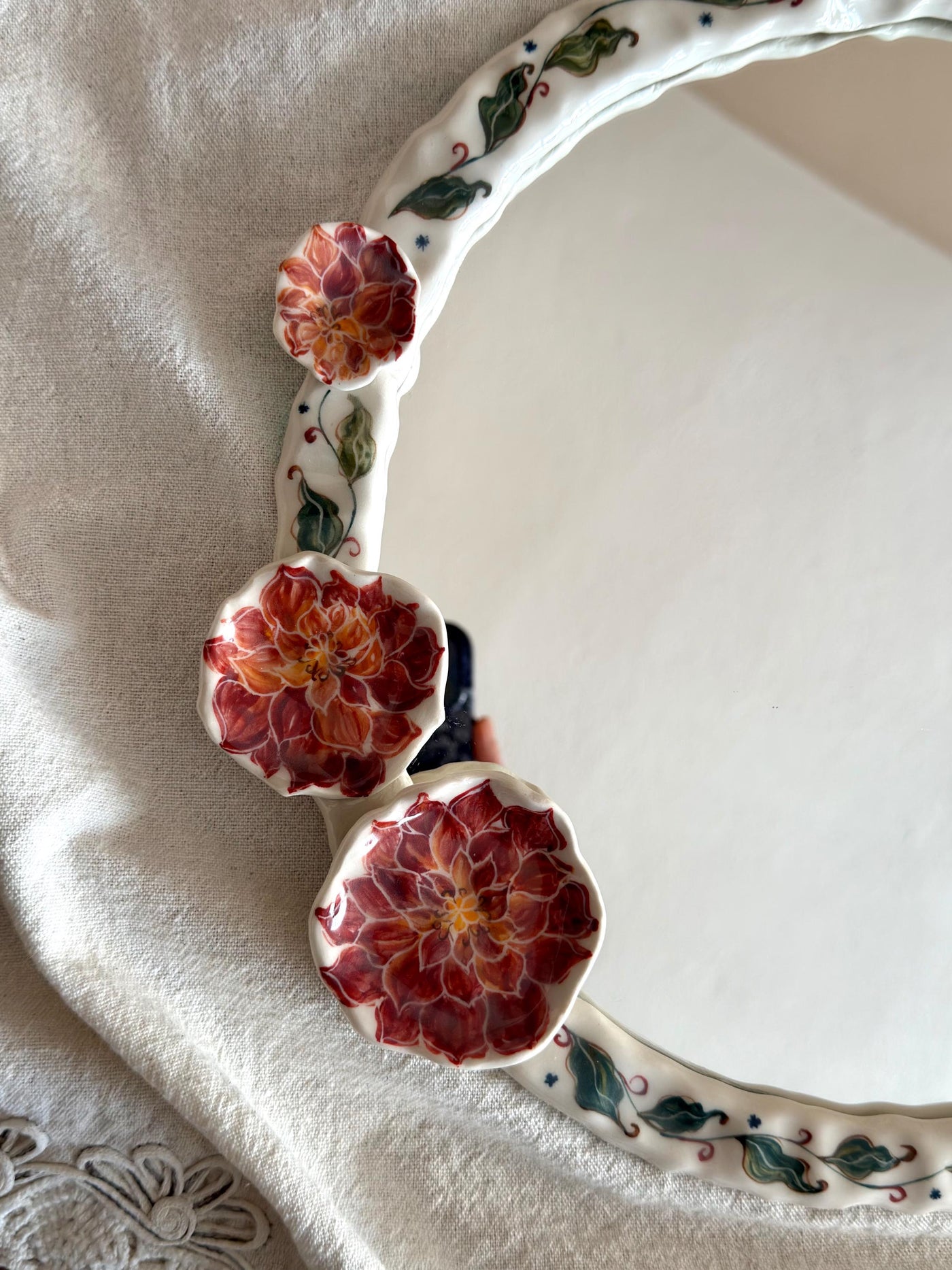 Floral Detail Frame Mirror