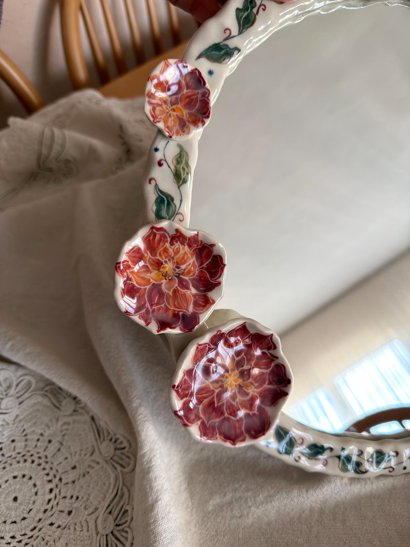 Floral Detail Frame Mirror