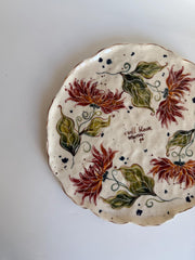 I Will Bloom Wherever I Go Dahlia Flowers Plate