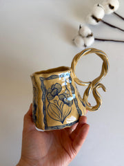 Rustic Blue Floral Mug