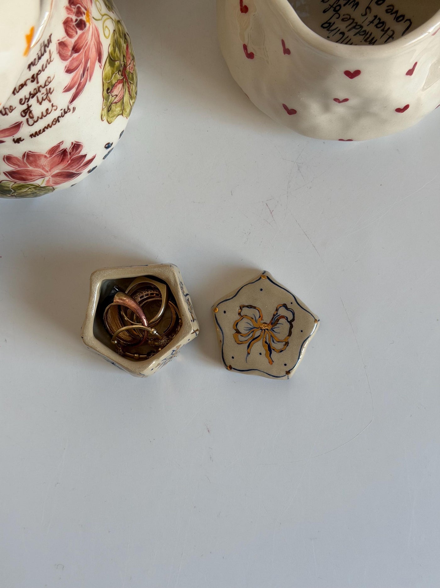 Mini Blue Floral Jewelry Box