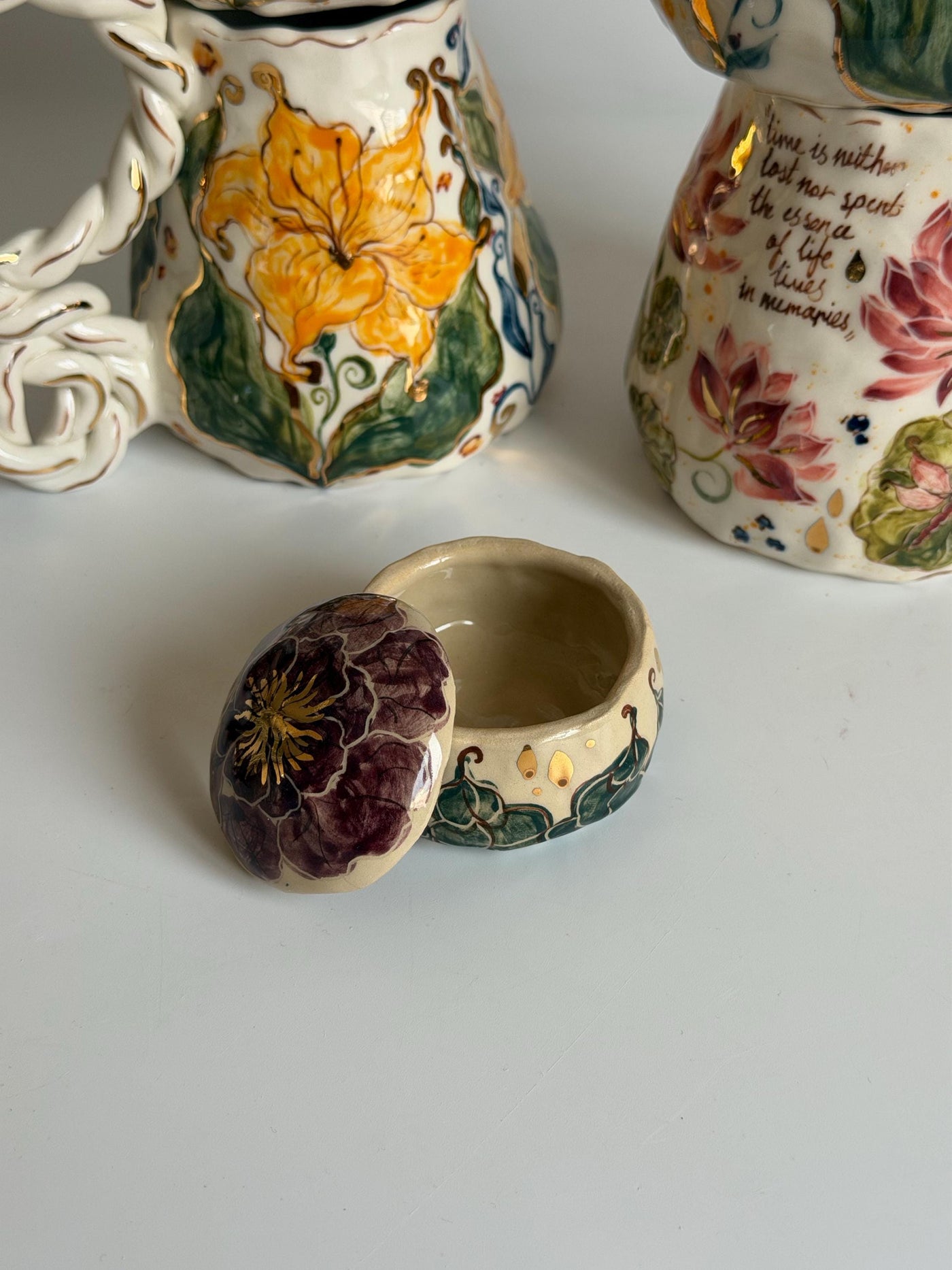 Purple Flower Jewelry Mini Box