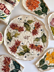 I Will Bloom Wherever I Go Dahlia Flowers Plate