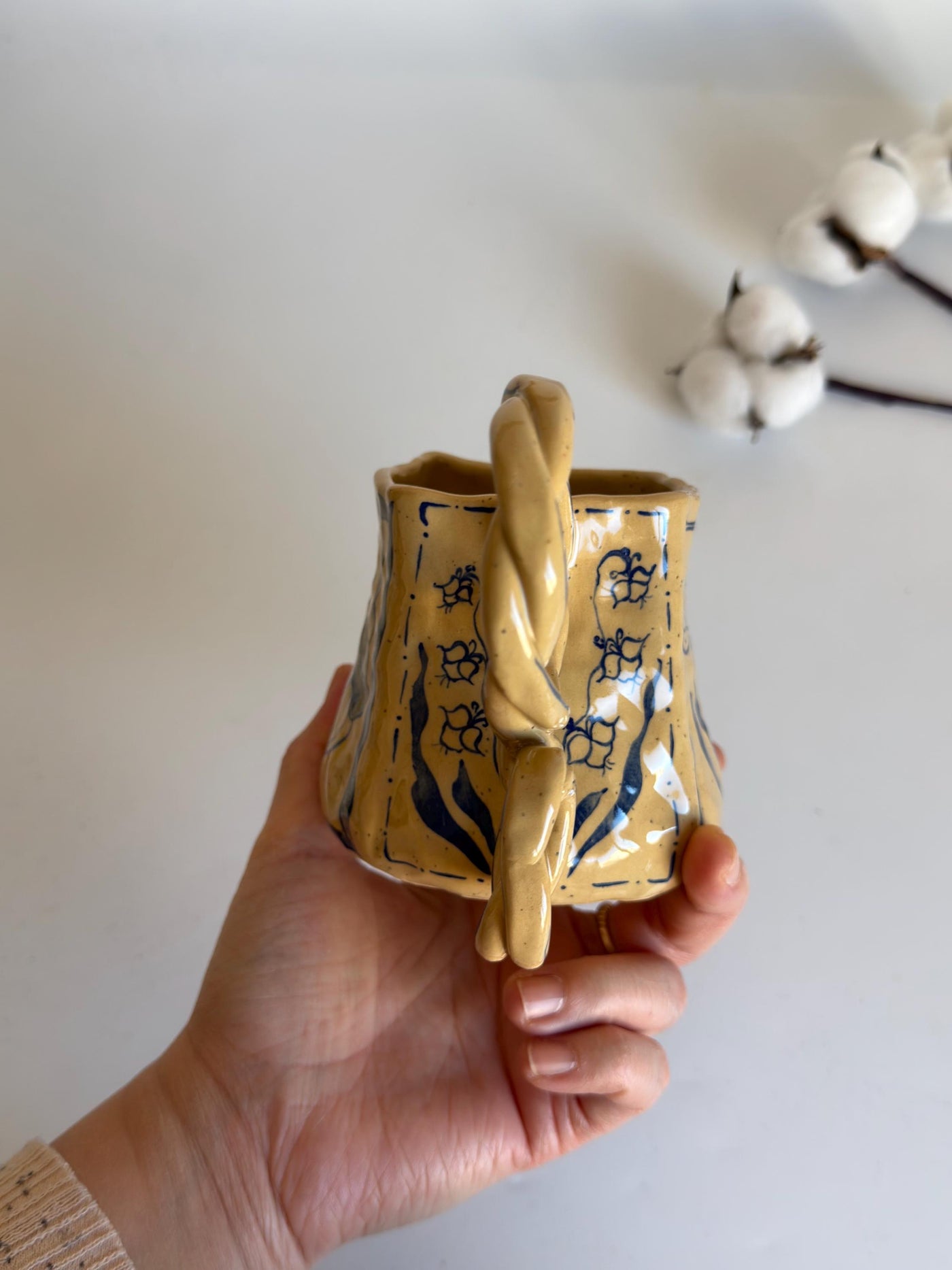 Rustic Blue Floral Mug